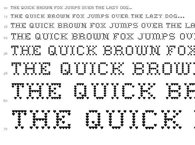 Heart Sweet Heart font waterfall